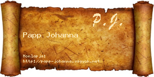 Papp Johanna névjegykártya